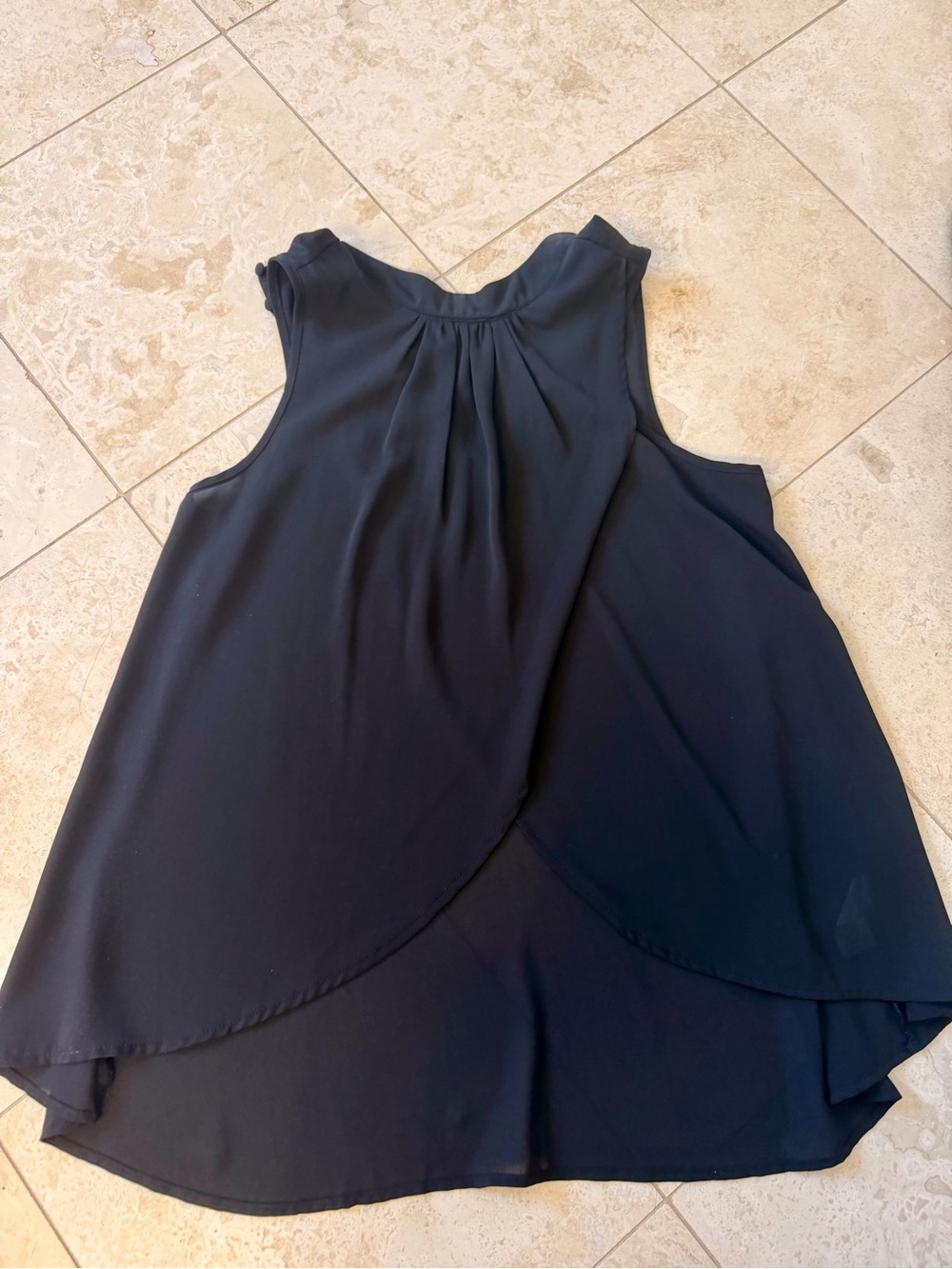 fab'rik Black High-Low Layered Sleeveless Dress